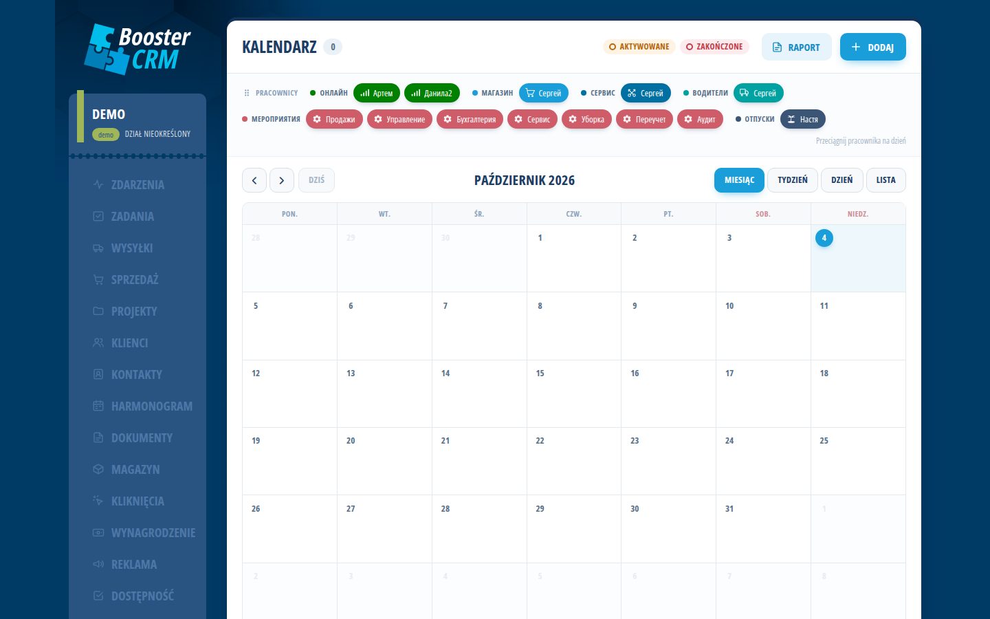 BoosterCRM — Kalendarz